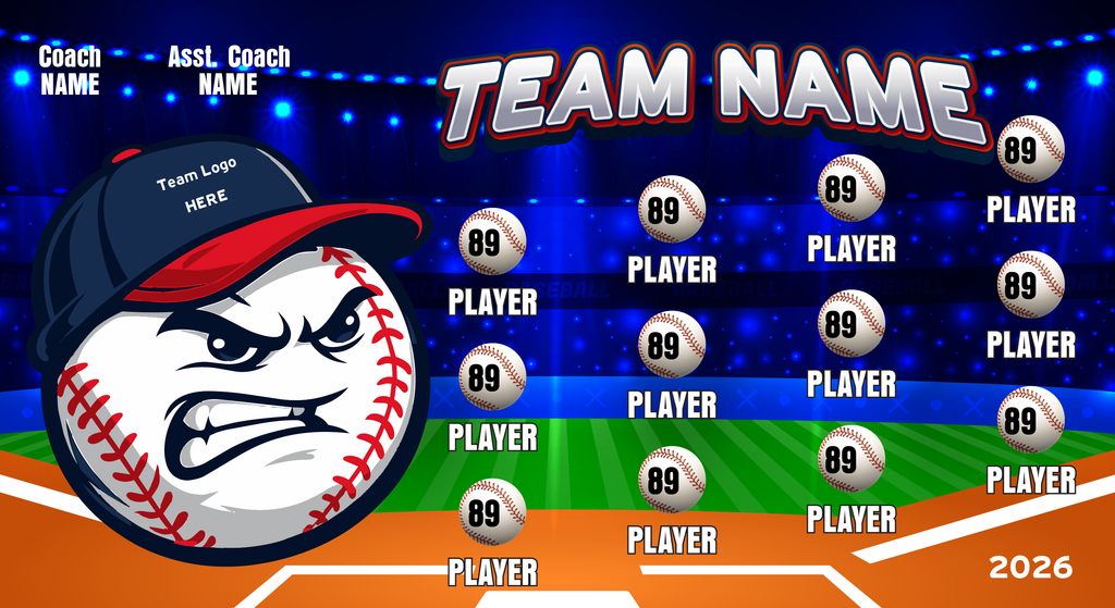 Custom Baseball Team Banner 3x5 ft – Personalized Design (1006B)