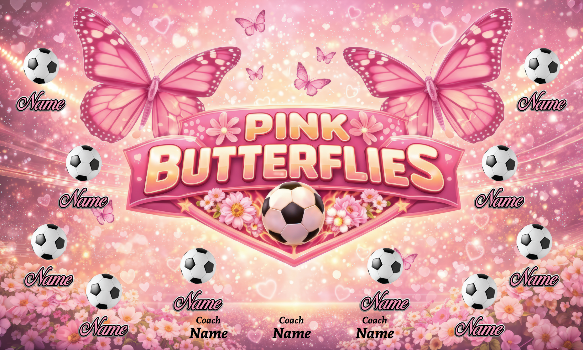 1006 Pink Butterflies Standard Banner 3x5