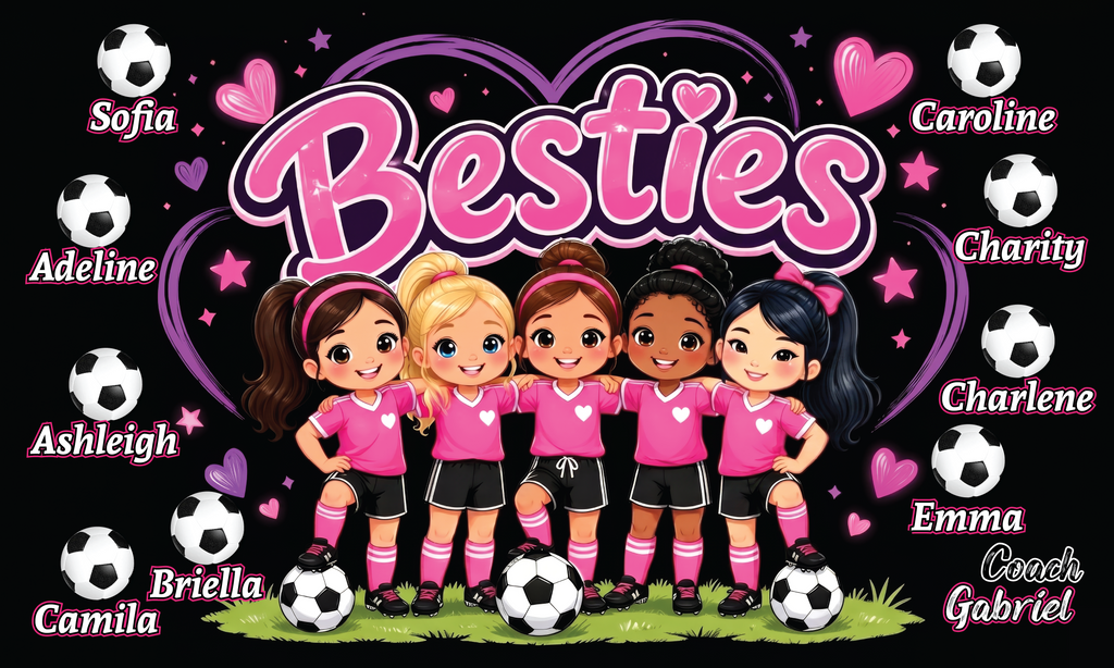 Custom Team Banner 3x5 ft – Besties 1050