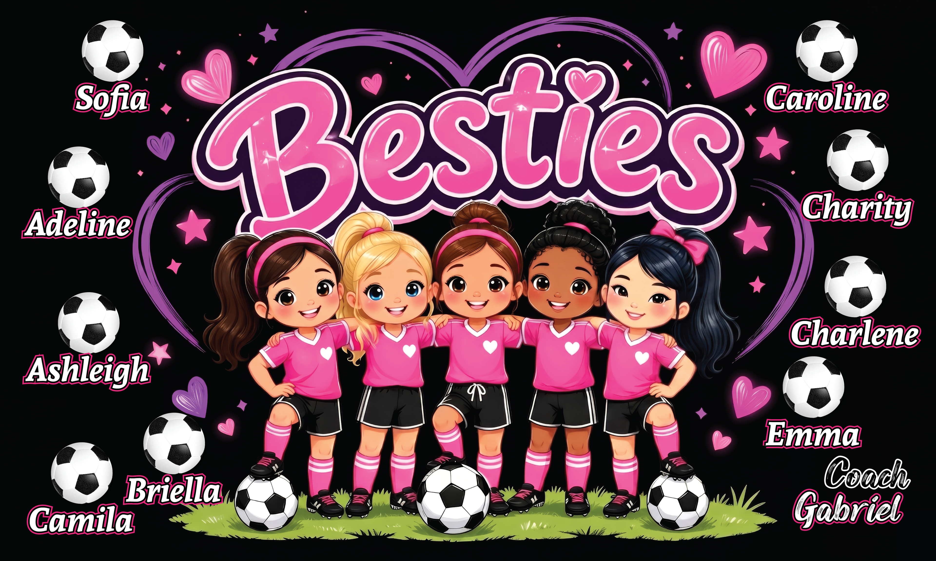 Custom Team Banner 3x5 ft – Besties 1050