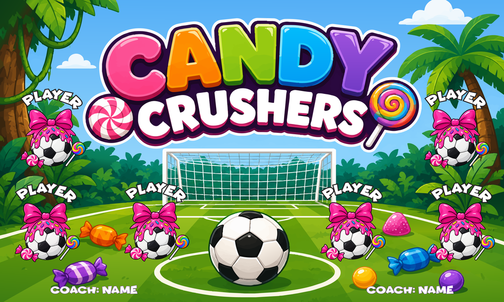 Custom Sports Team Banner 3x5 ft – Candy Crushers 1012