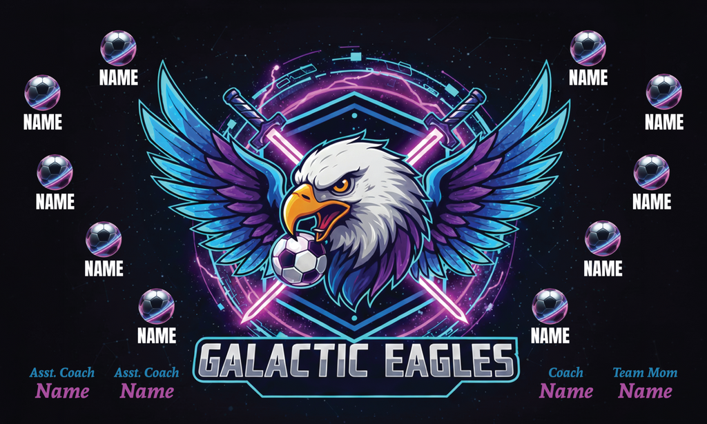 Custom Sports Team Banner 3x5 ft – Galactic Eagles Design (1014)