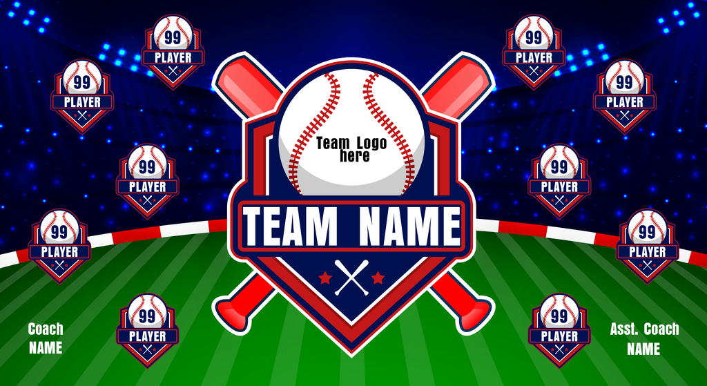 Custom Baseball Team Banner 3x5 ft – Personalized Design (1015B)