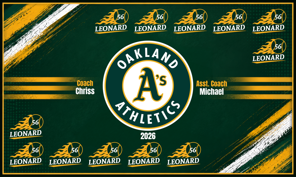 Custom Baseball Team Banner 3x5 ft – Athletics 1023B