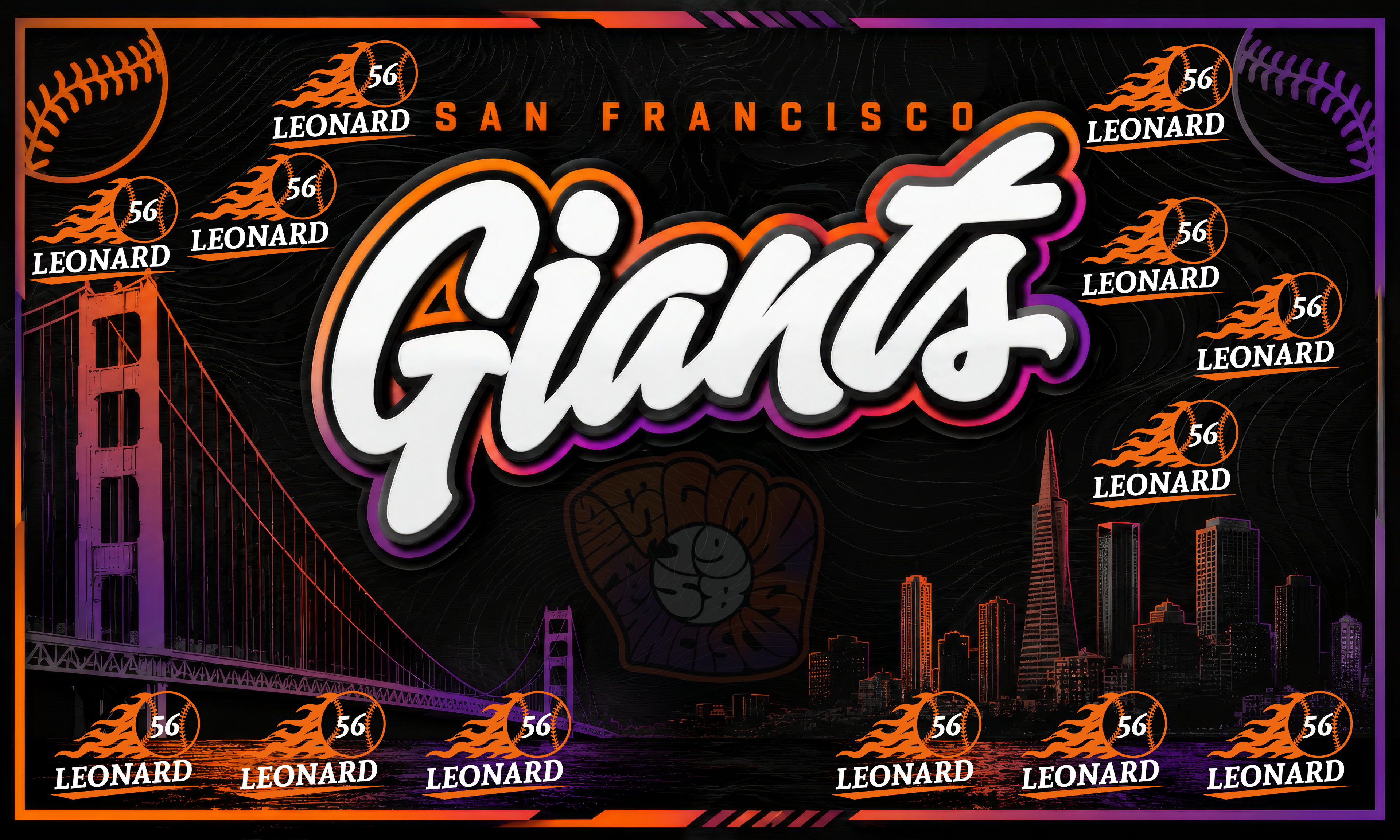 Custom Baseball Team Banner 3x5 ft – Giants 1027B