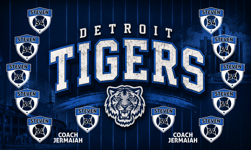 Custom Baseball Team Banner 3x5 ft – Tigers 1034B