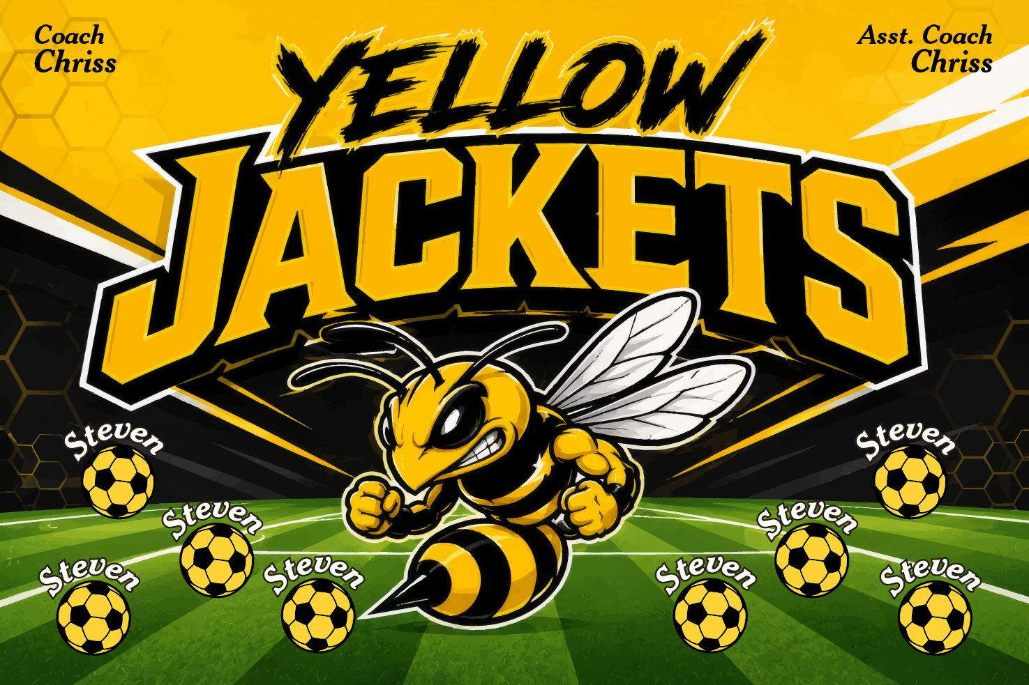 Custom Team Banner 3x5 ft – Yellow Jackets 1034