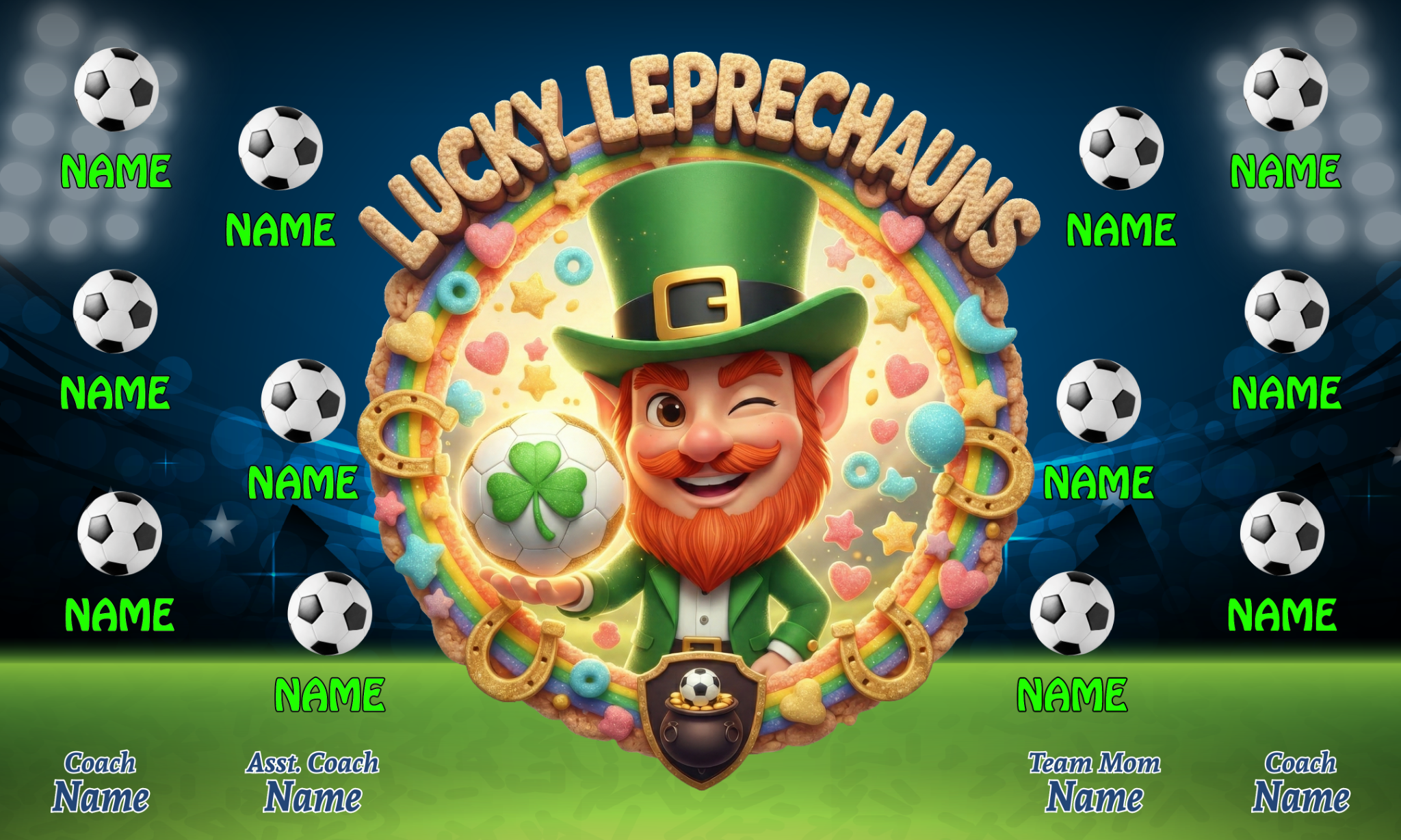 1038 Lucky Leprechauns Standard Banner 3x5