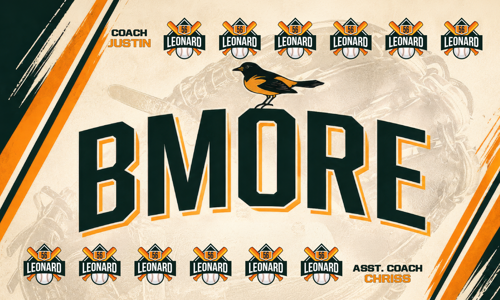 Custom Baseball Team Banner 3x5 ft –  Orioles 1039B