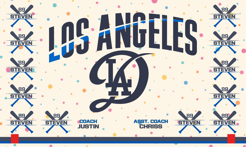 Custom Baseball Team Banner 3x5 ft – Dodgers 1042B