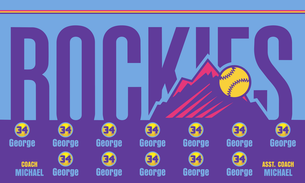 Custom Baseball Team Banner 3x5 ft – Rockies 1043B