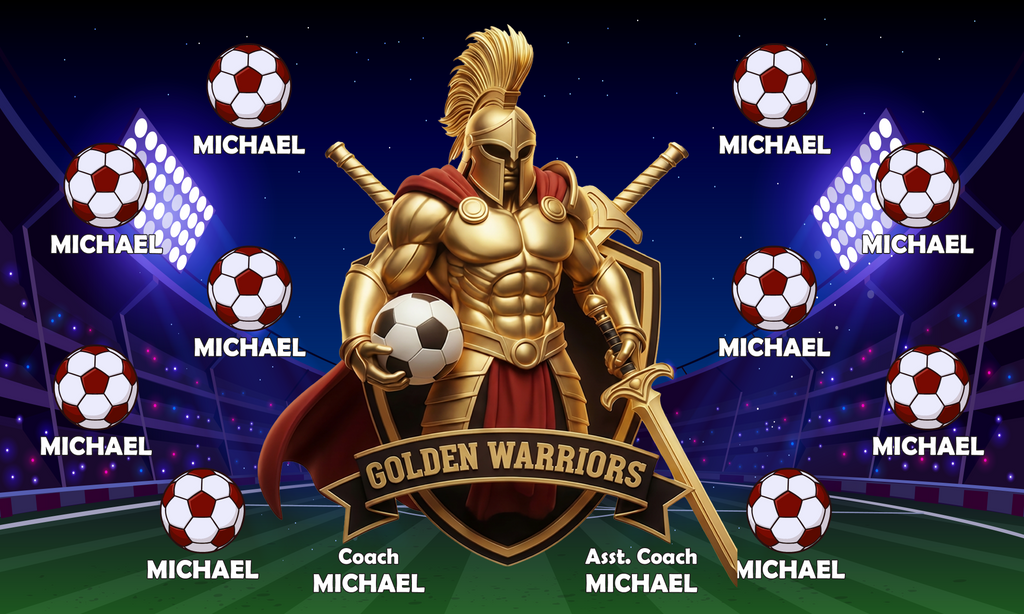 Custom Team Banner 3x5 ft – Golden Warriors 1045