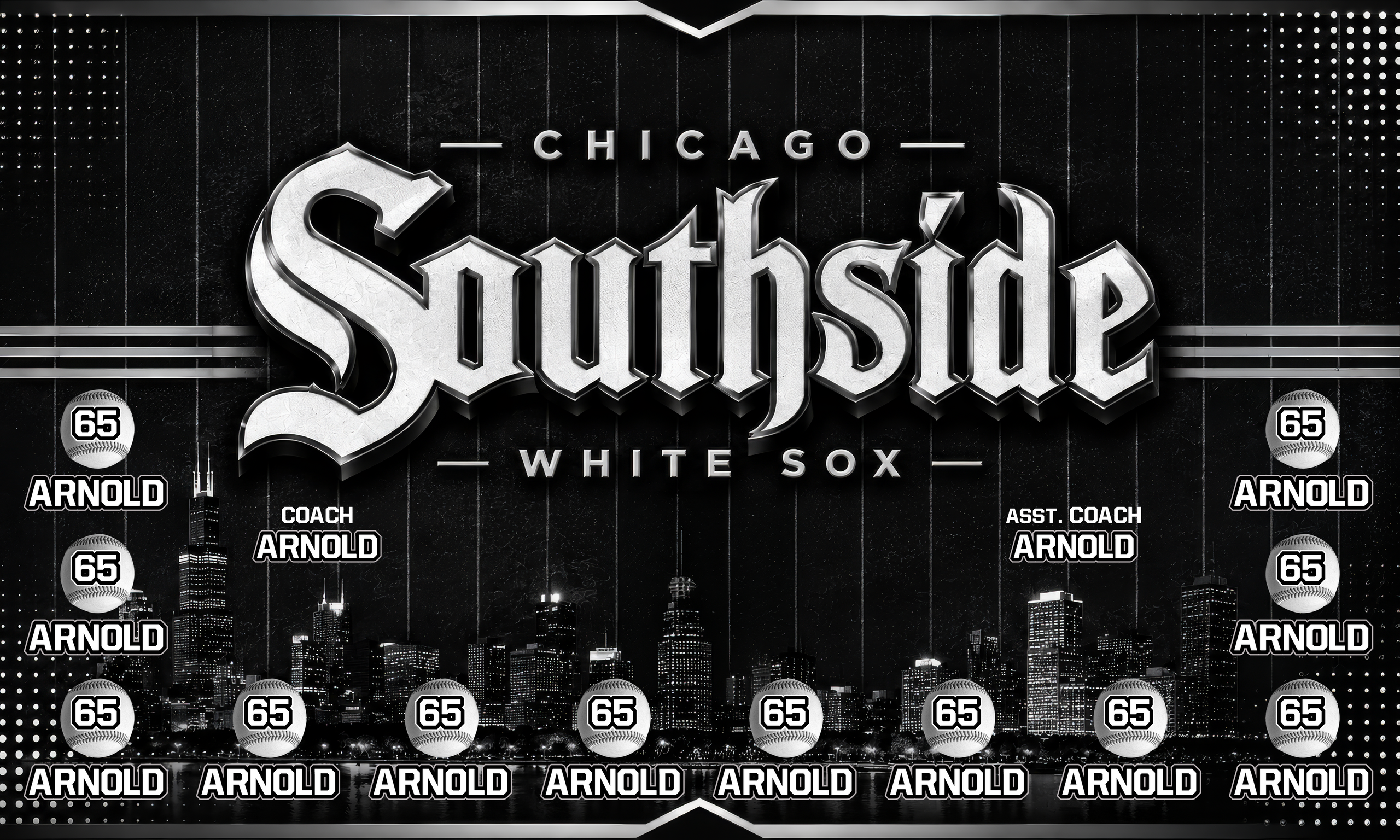 Custom Baseball Team Banner 3x5 ft – White Sox 1051B