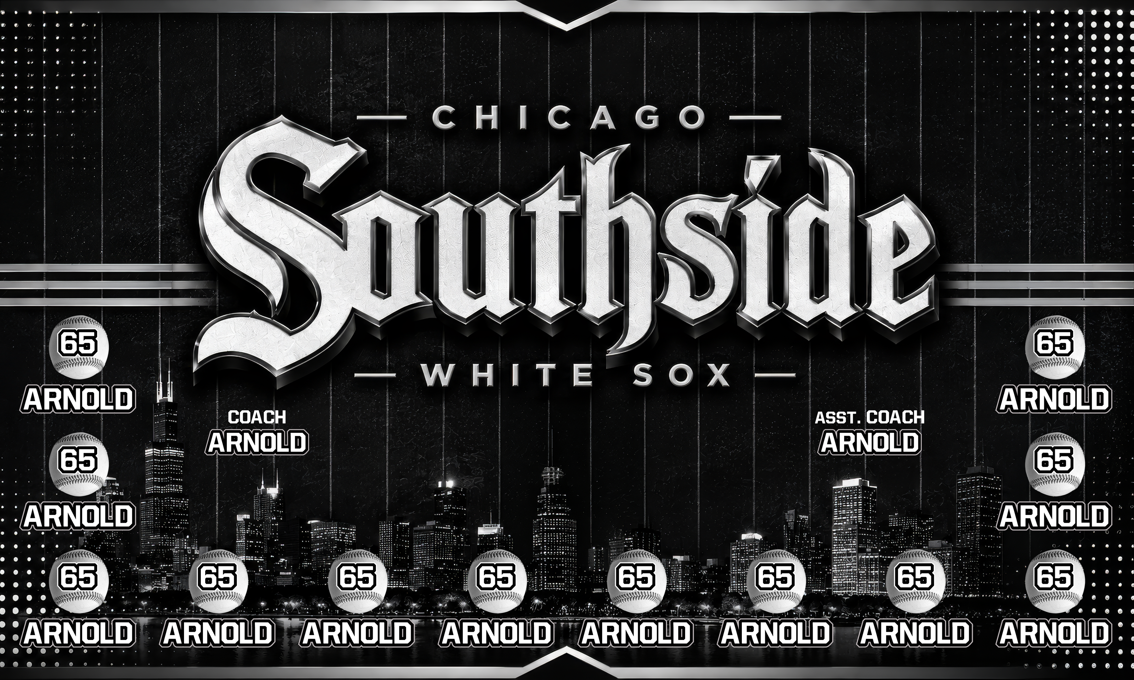 Custom Baseball Team Banner 3x5 ft – White Sox 1051B