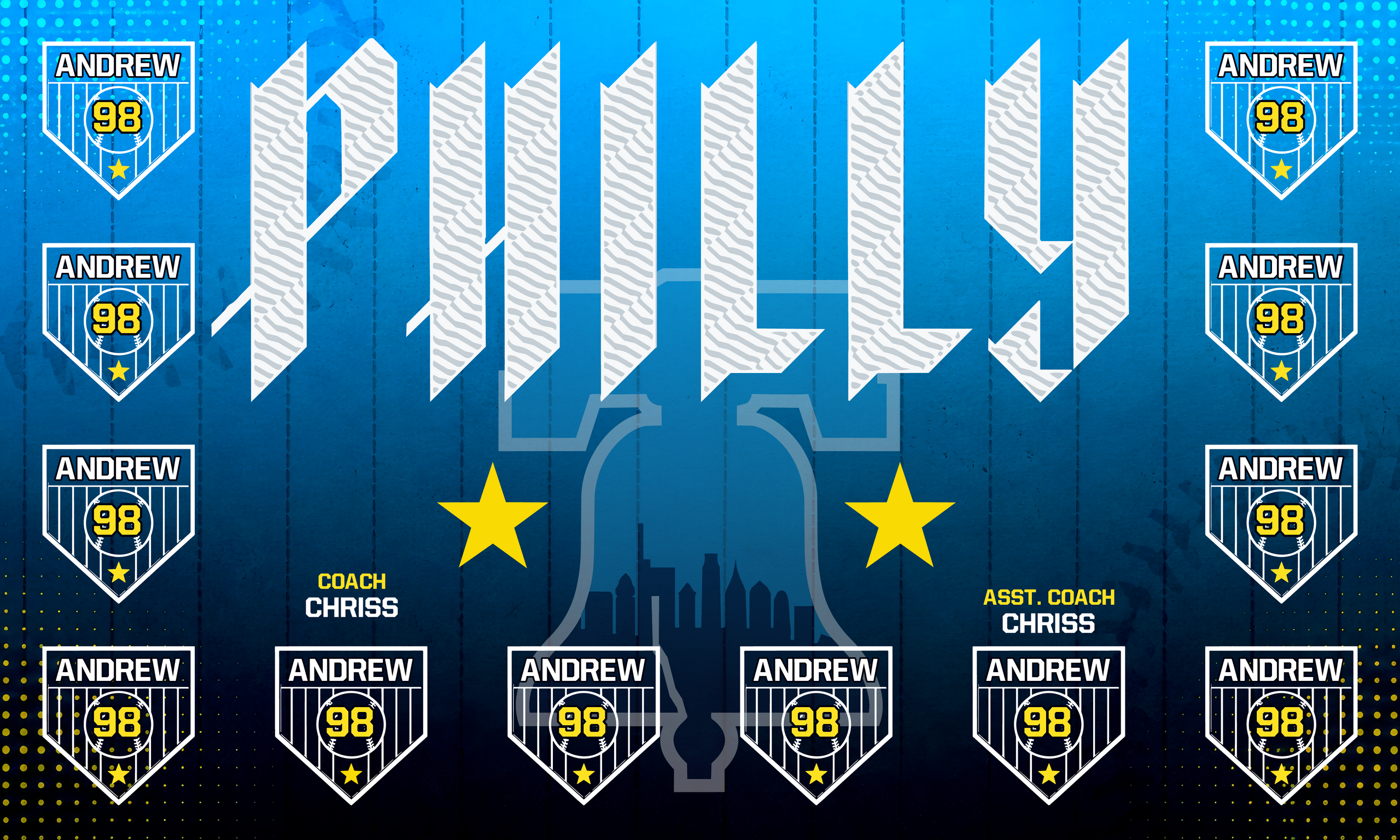 Custom Baseball Team Banner 3x5 ft – Phillies 1053B