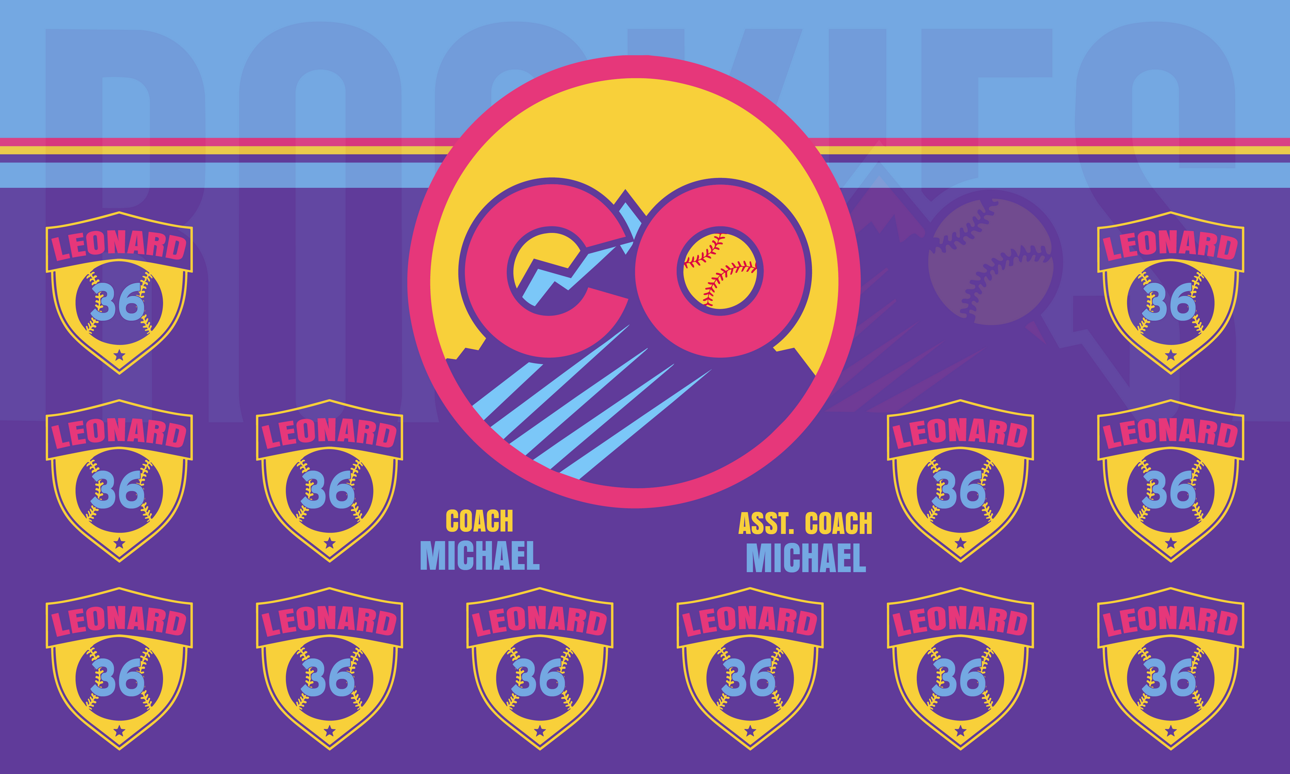 Custom Baseball Team Banner 3x5 ft – Rockies 1054B