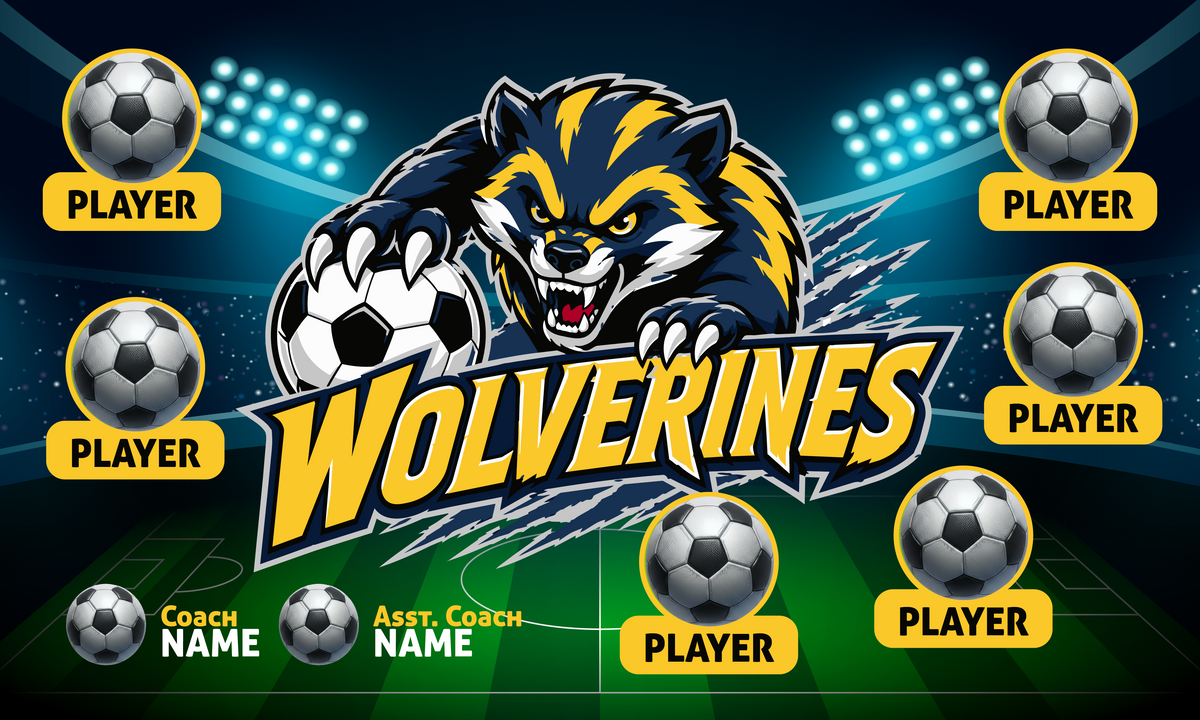 Custom Sports Team Banner 3x5 ft – Wolverines 1058