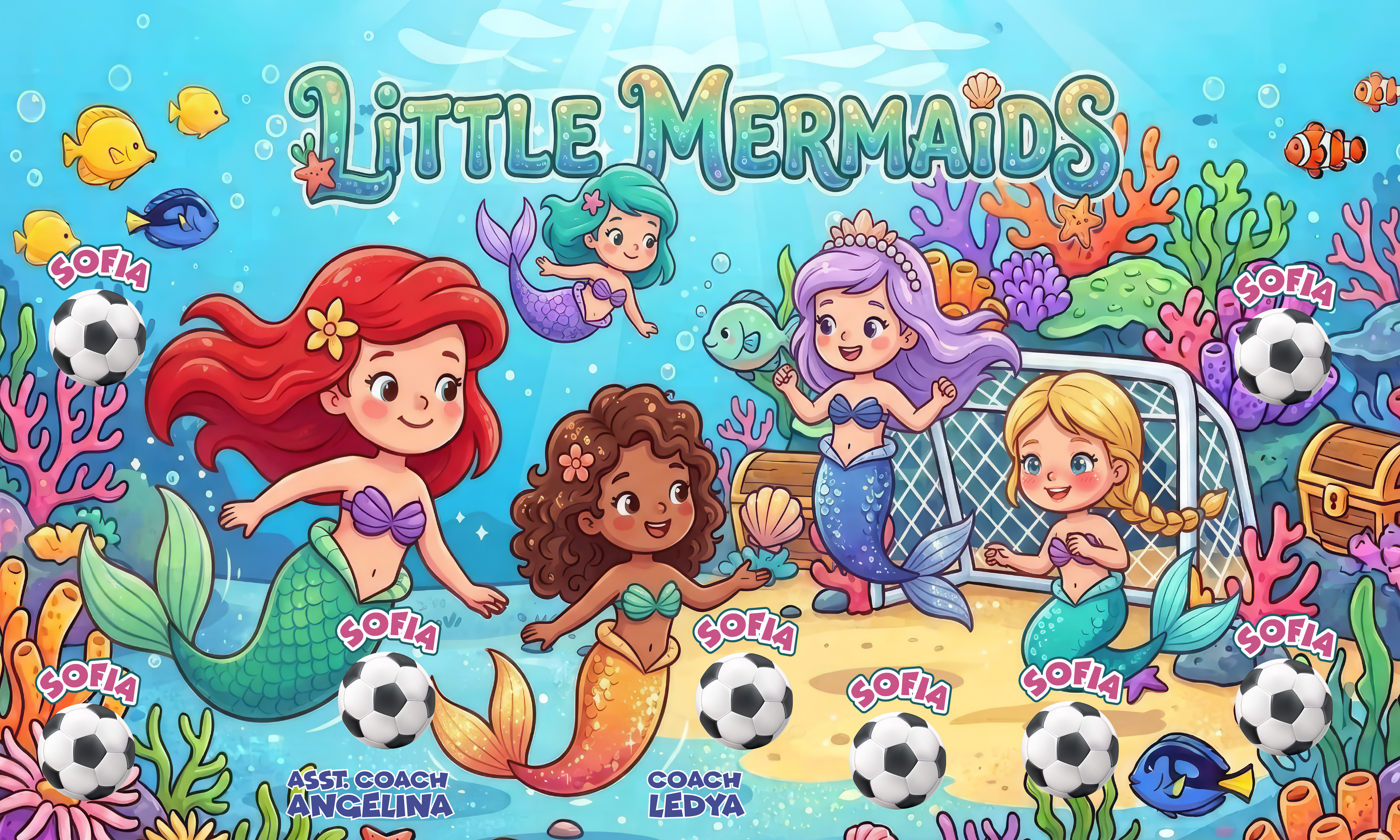 Custom Team Banner 3x5 ft – Little Mermaids 1064