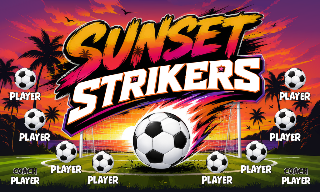 Custom Team Banner 3x5 ft – Sunset Strikers 1066