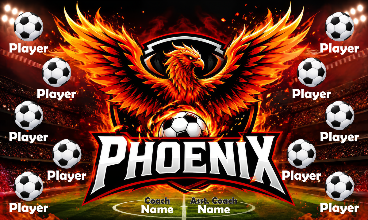 Custom Sports Team Banner 3x5 ft – Phoenix 1072