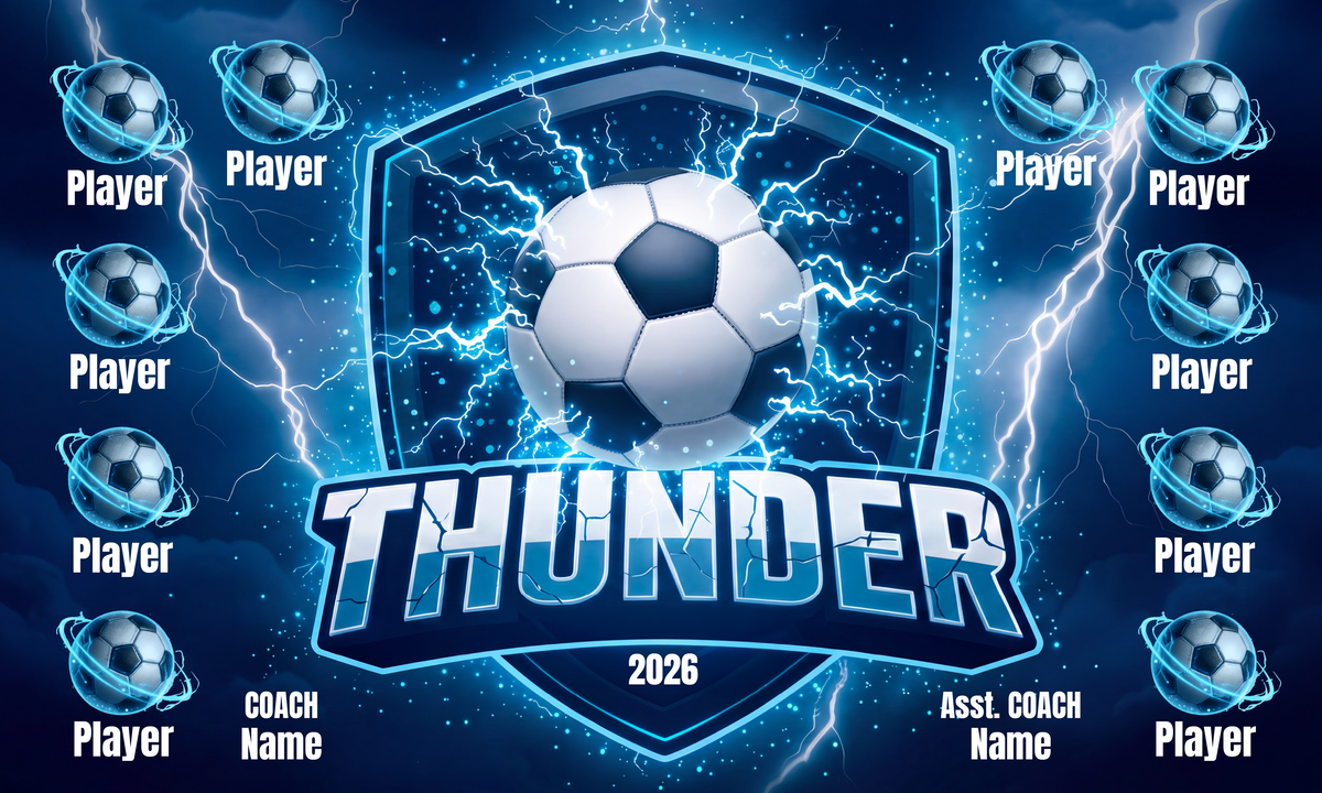 Custom Sports Team Banner 3x5 ft – Thunder 1074