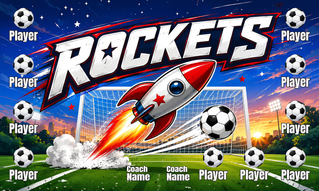 Custom Team Banner 3x5 ft – Rockets 1077