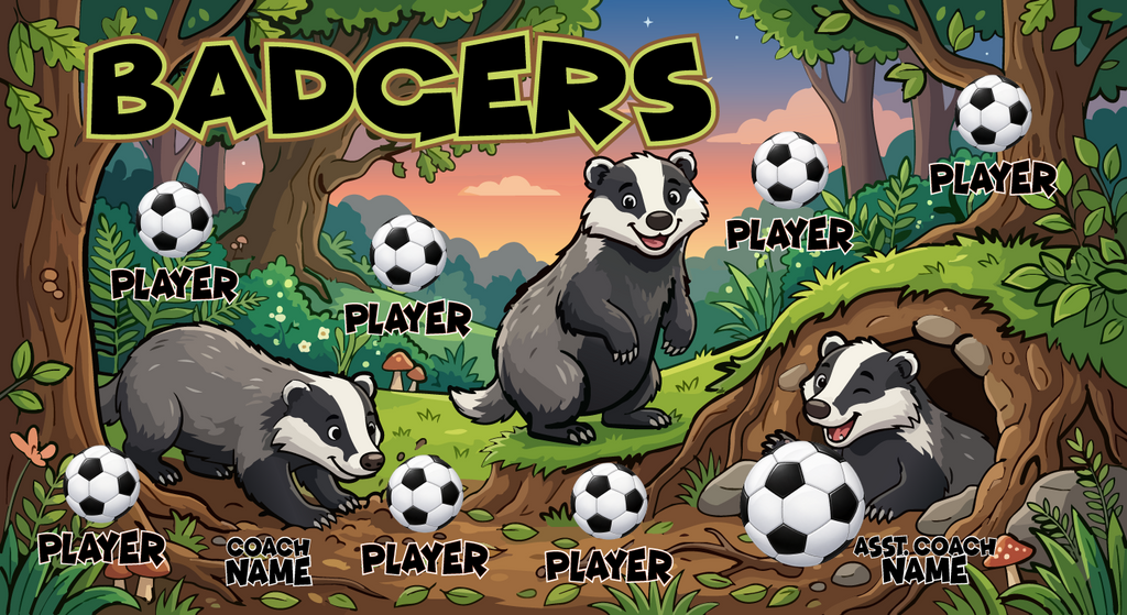 Custom Team Banner 3x5 ft – Badgers 1083