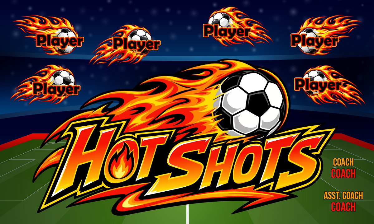 Custom Sports Team Banner 3x5 ft – Hot Shots 1086