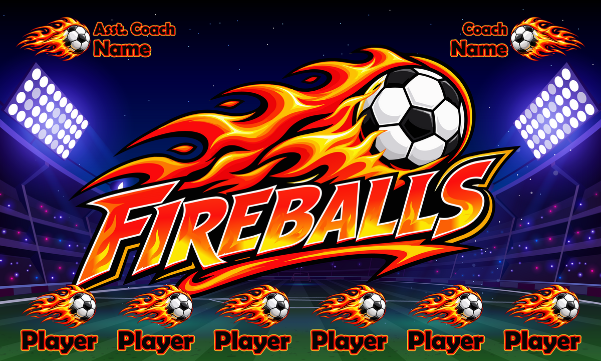 Custom Sports Team Banner 3x5 ft – Fireballs 1088