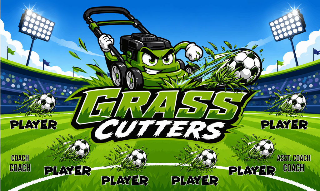 Custom Sports Team Banner 3x5 ft – Grass Cutter 1089