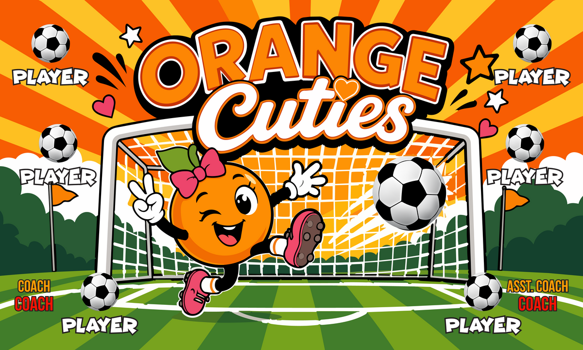 Custom Sports Team Banner 3x5 ft – Orange cuties 1091