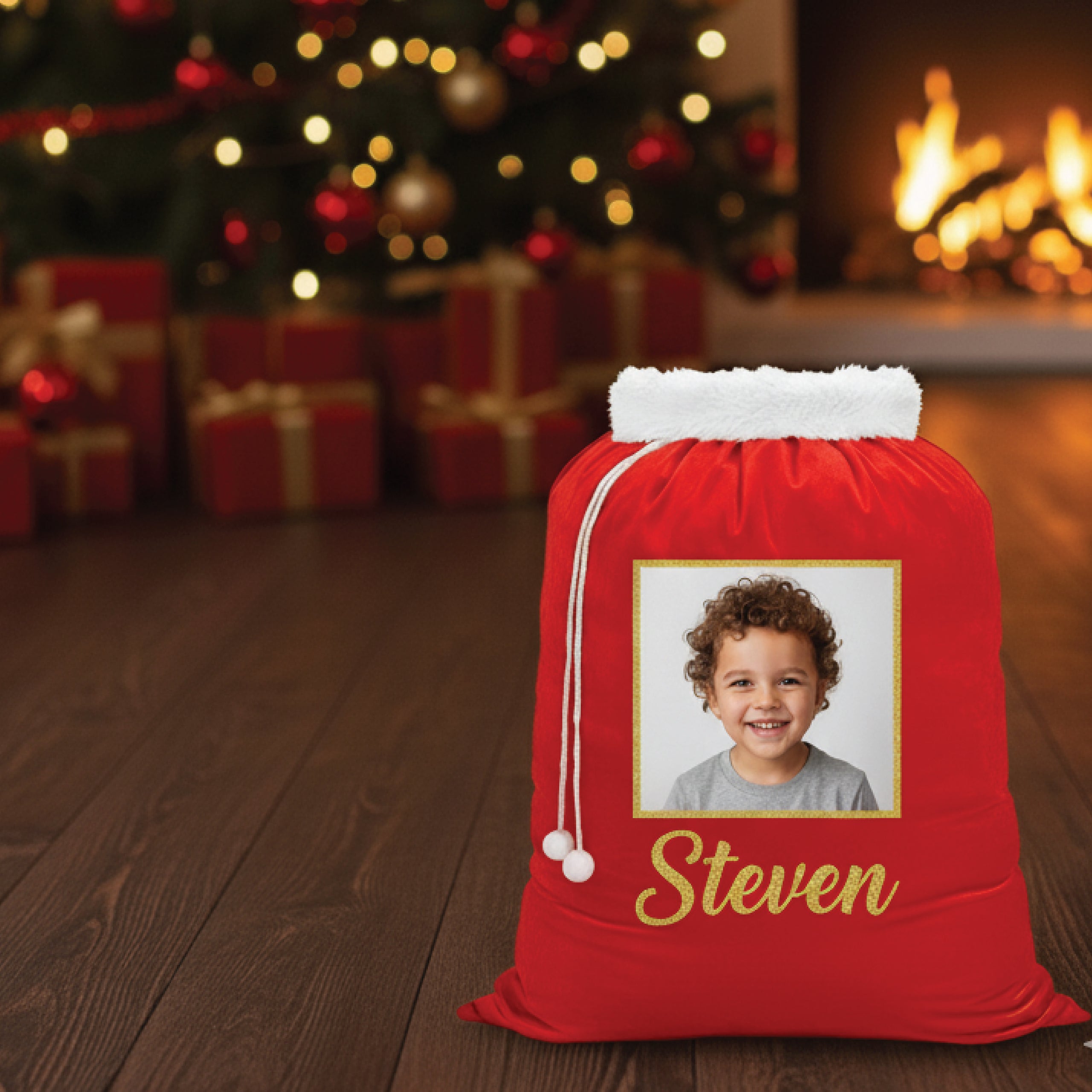 Personalized Santa Gift Bag 43x28 in – Large Red Christmas Sack