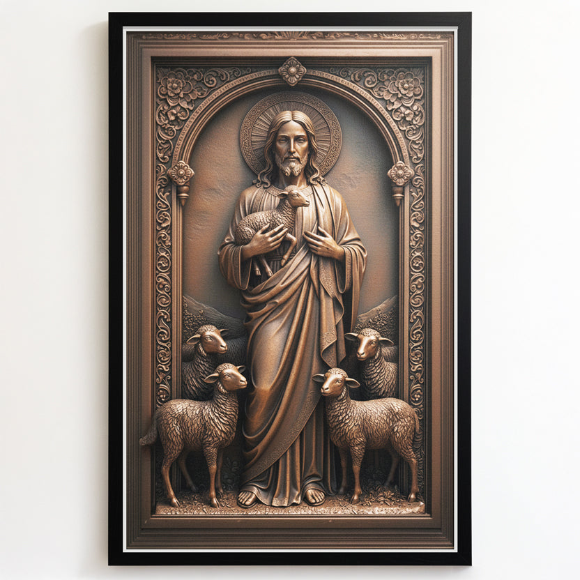 Christian Framed Canvas – Faith Wall Art with Wood Frame