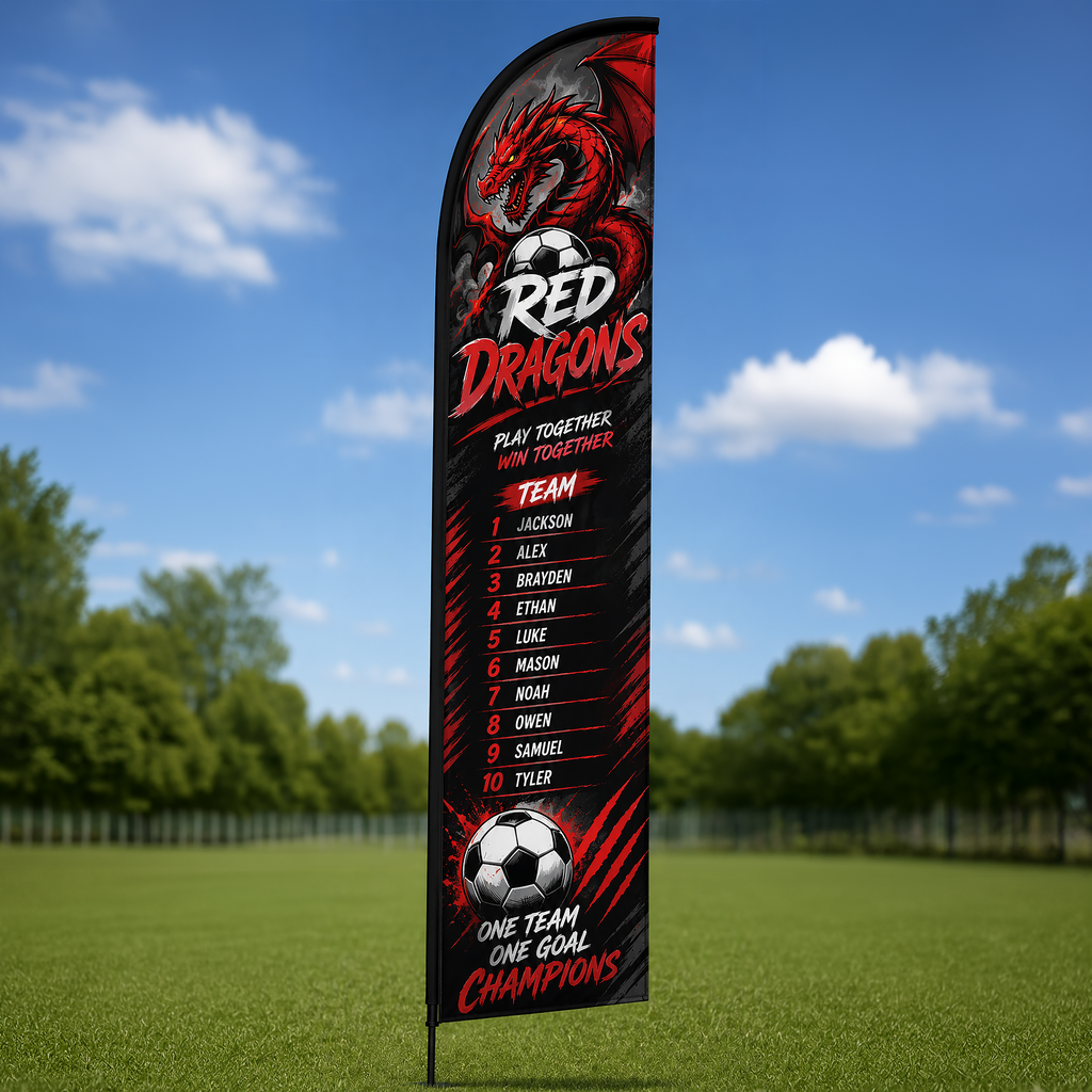 Custom Team Flag 14 ft – Flag Only, No Hardware – Personalized