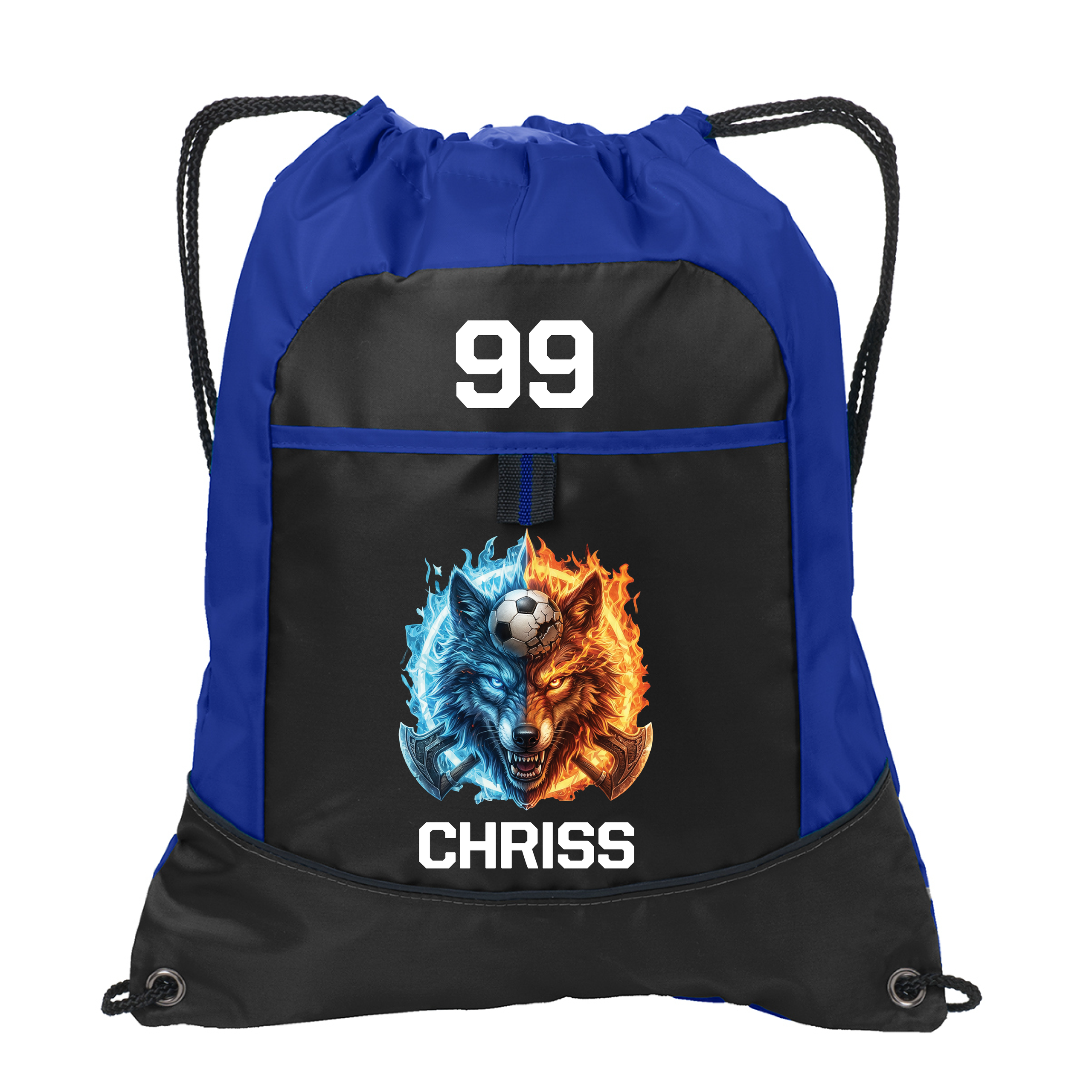 Team logo personalized drawstring bag