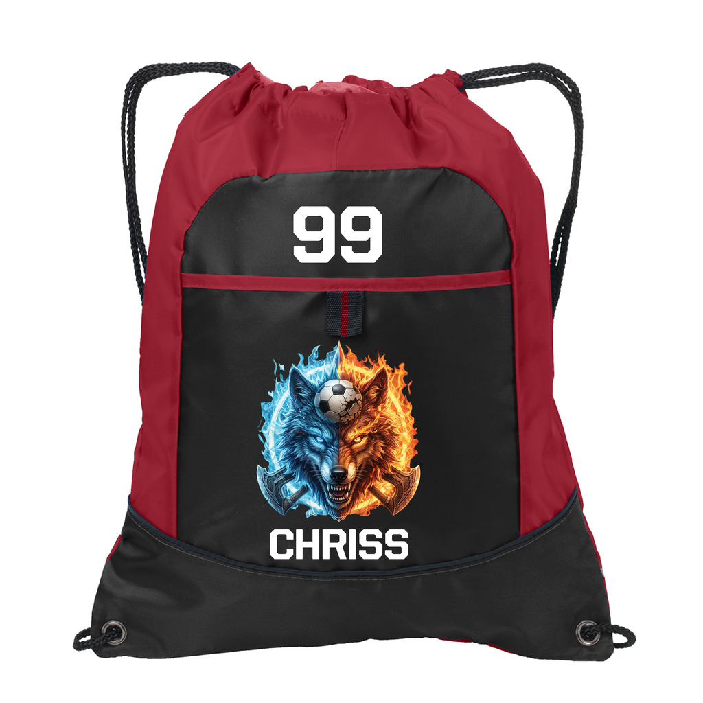 Team logo personalized drawstring bag