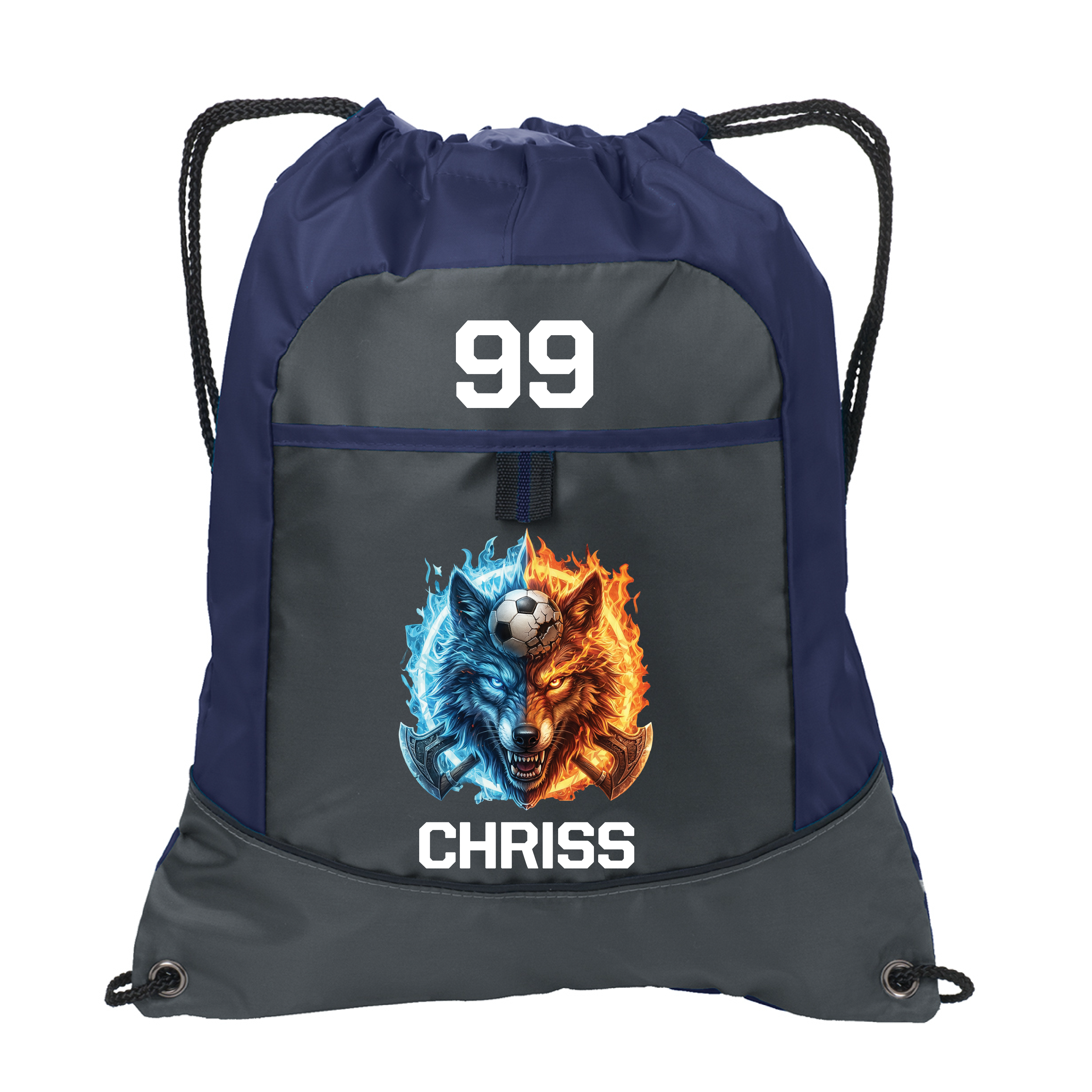 Team logo personalized drawstring bag
