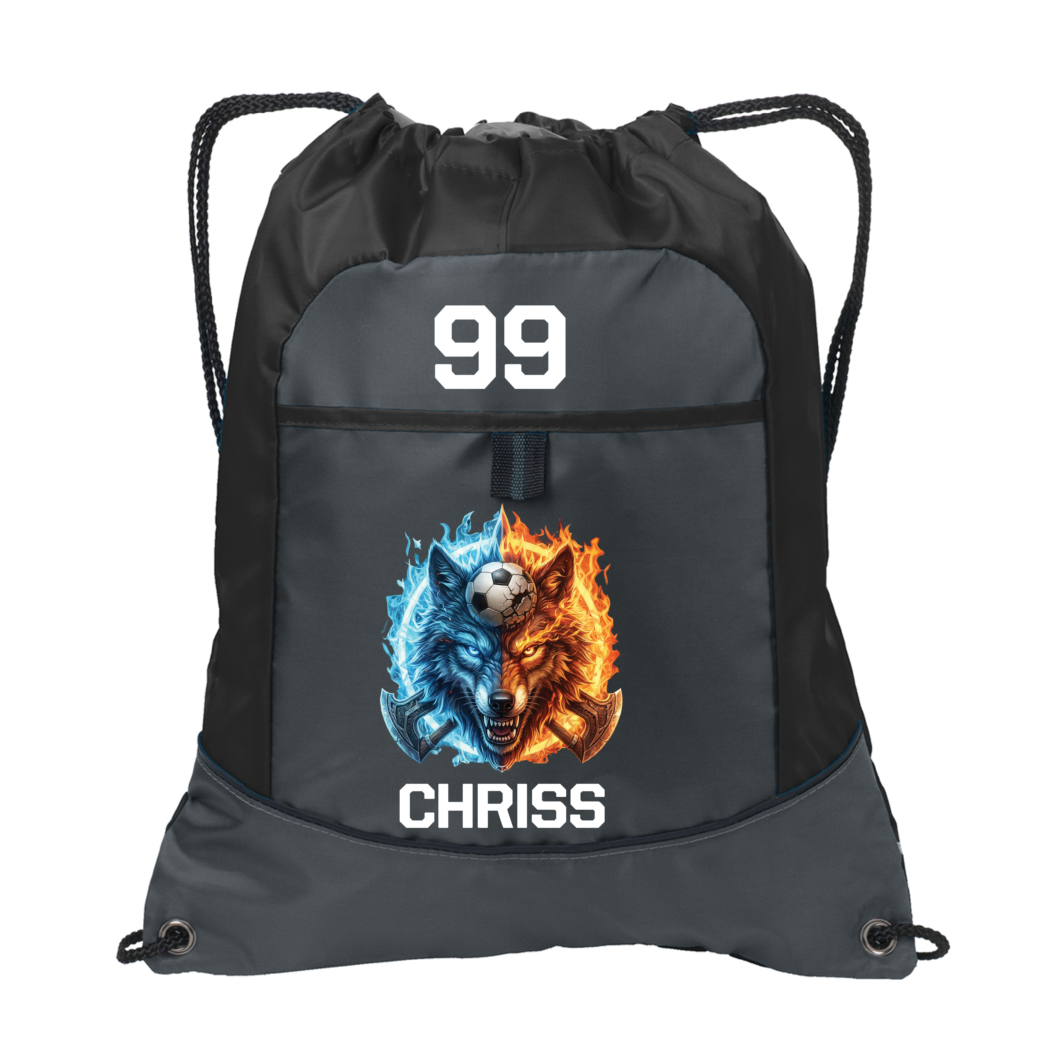 Team logo personalized drawstring bag