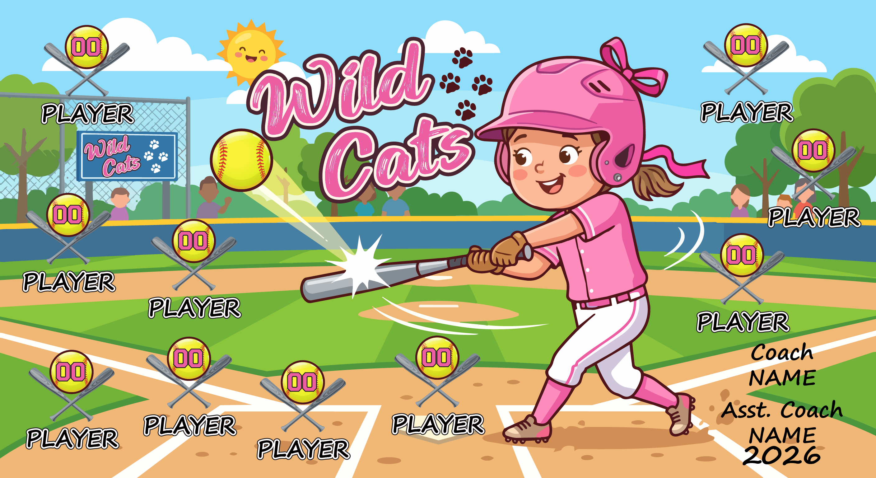 1001S Wild cats Banner 3x5