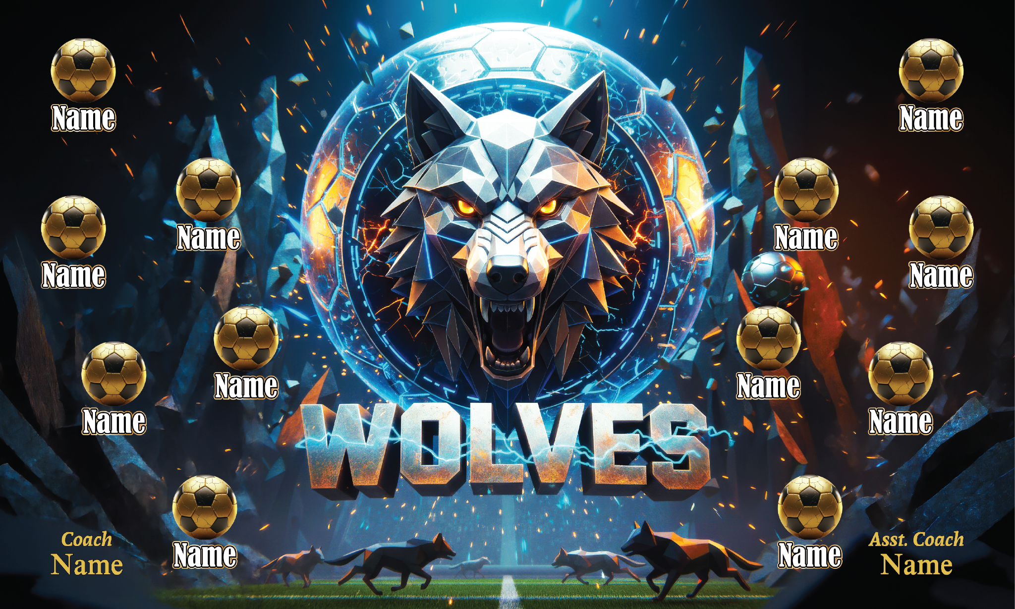 1021 Wolves Standard Banner 3x5
