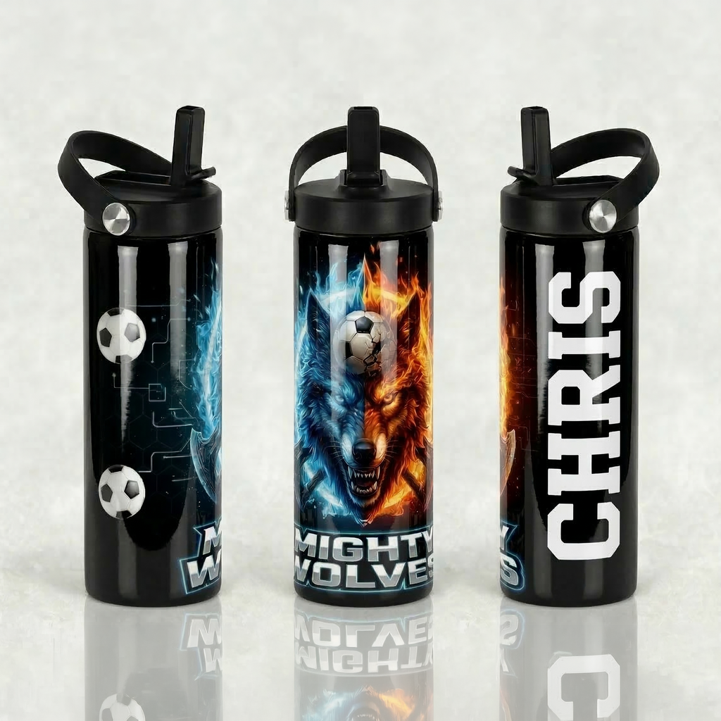 Team logo personalized water bottle
